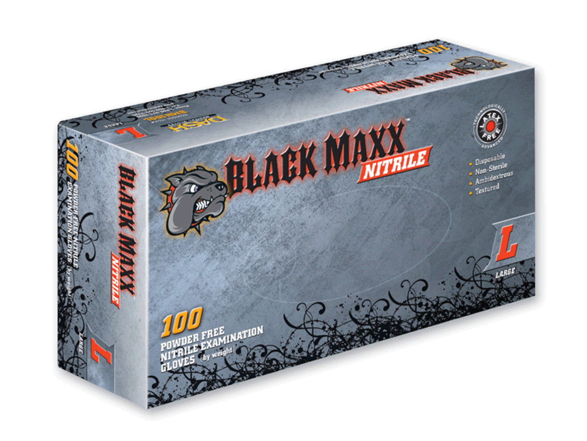 Black Maxx Nitrile Exam Gloves (Case) (28086)